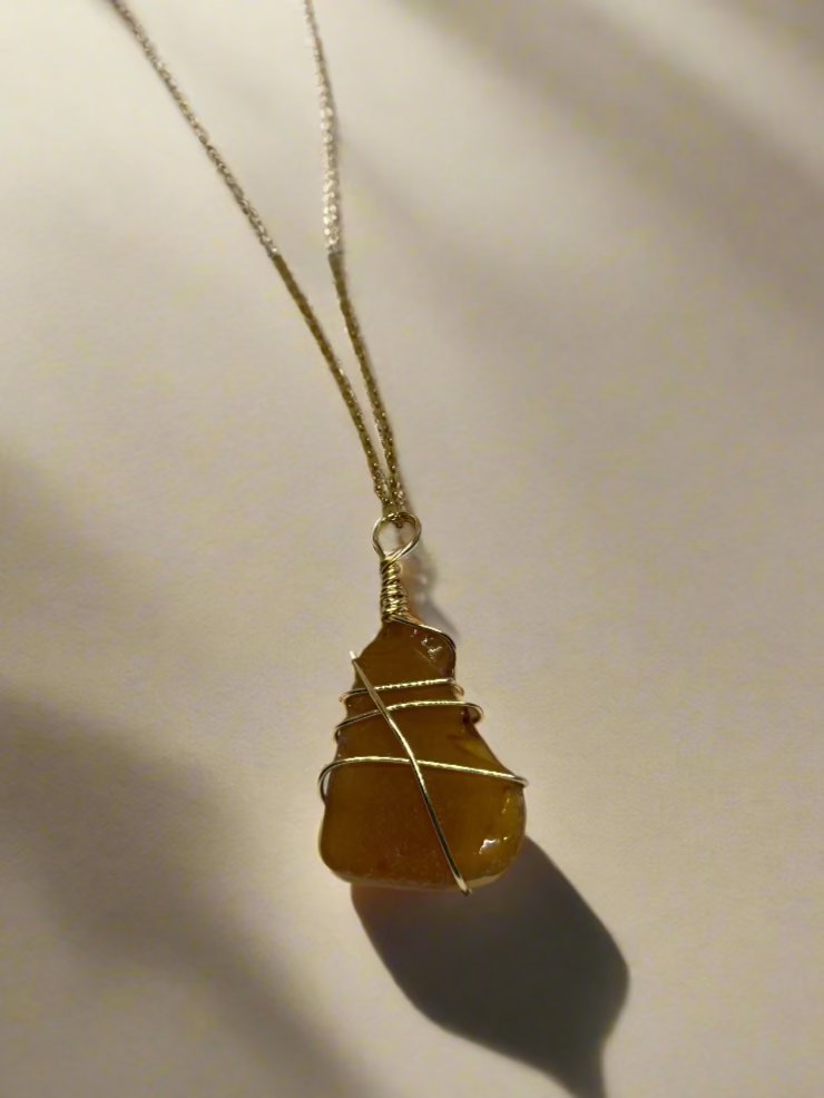 Amber Seaglass Necklace