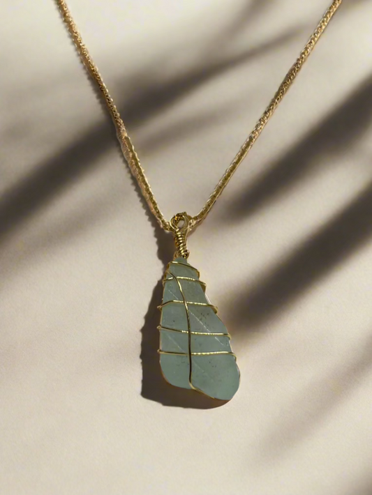 Mint Green Sea Glass Necklace